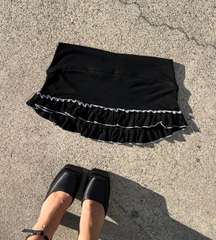 black and white miniskirt