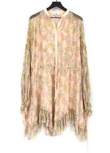 WE ARE KINDRED Isabelle Frill Silk Mini Dress Gilded Pastel Cream 4