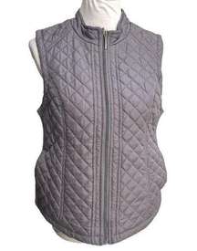 Laura Scott Lightweight Quilted Vest Gray Size Large