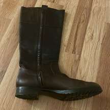 dark brown riding boots