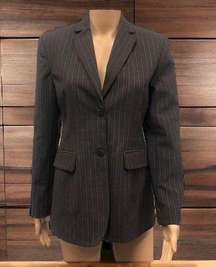 The Limited Stretch Brown Pinstripe 2 Button Blazer Suit Jacket Women’s XS