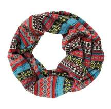 Rasta World Soft & Cozy Knit Aztec Print Infinity Scarf