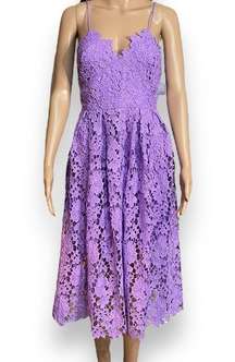 Anthropologie Donna Morgan Renata Purple Lace Dress Sleeveless, Lined, Size US 8