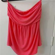 NY & CO New York and Company Pink Flowy Strapless Top Size M