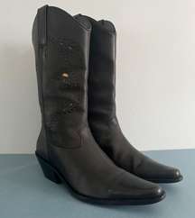Matisse Albuquerque Prairie Flower Cutout Black Leather Western Cowgirl Boots