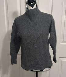 EVERLANE Gray Mock Neck Wool Blend Sweater