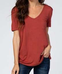 la miel Rust Scoop Neck Pocket Top from MikaRose - Size Small, worn twice