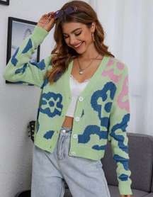 Floral pattern cardigan