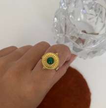 18K Gold Plated Boho Ring* Malay Jade Ring* Adjustable stainless steel ring* Colleague Graduation gift *Birthday gift*