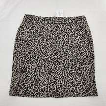 Kasper Womens Size XL Jacquard Animal Print Mini Skirt Back Split