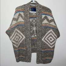 American Eagle tribal poncho short sleeve sweater size S