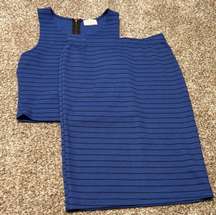 NWT striped Pencil Skirt And Crop Top Set 