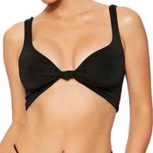 So Knotty Beach Bikini Center Knot Top Black S