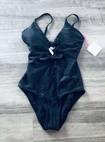 Vanilla/Beach Black Bow One-Piece Swimsuit XS NWT