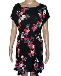 Floral Waist Tie Short Sleeve Dress