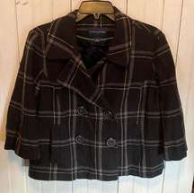 Banana Republic Wool Jacket Plaid Black Size L