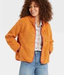 Universal Thread Orange Mango Faux Fur Sherpa Jacket, Sz XS