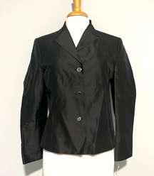 NEW NWT  Black Pure Silk Vintage Blazer Jacket
