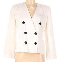 Oleg Cassini vintage white ivory double breasted blazer jacket size 6