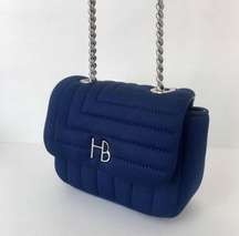 Blue Neoprene Micro Crossbody Bag