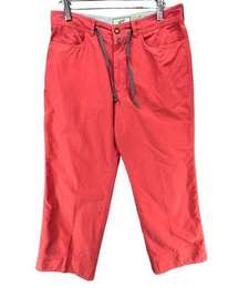 Toad & Co Horny Toad Pants Womens 4 Red Capice Crop Relaxed Hiking Lightweight