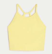 Hollister Neon Yellow Ribbed Sports Bra Tank Top