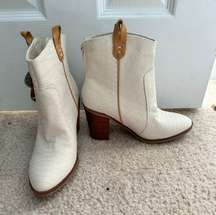 White Zip-Up Booties