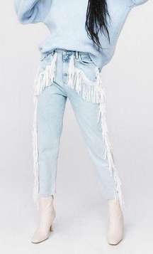 NWT  Fringe Western Mom Jeans