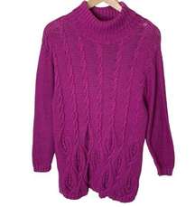 Carole Little Knitwear Petites Magenta Turtleneck Sweater Fuchsia size MP / PM