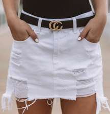 white jean skirt