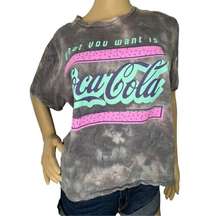 Coca-Cola Cropped Tie Dye Graphic Short Sleeve T-Shirt