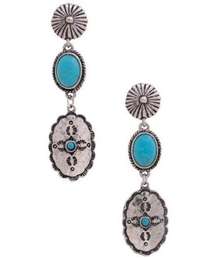 Elegance Vibrant Turquoise Oval Dangle Earrings For Women