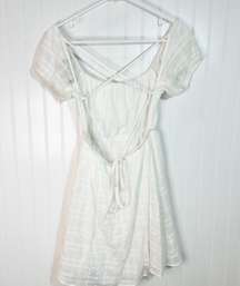 Women's Criss Cross Back Cream White Dress Sz S