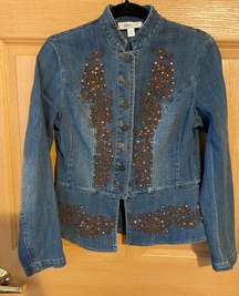 Vintage Cold Water Creek embellished jean jacket XS