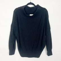 Exlura Pullover Black Chunky Knit Sweater Size S/M