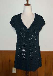 Adorable Coldwater Creek Loose Knit Short Sleeve Cardigan!