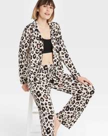 Women's Soft Long Sleeve Top and Pants Pajama Set Leopard print L