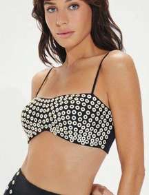 Vix Paula Hermanny Gwen Rings Crop Top Black L