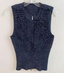 BCBGMaxazia Gray Shag Alpaca Sweater Vest