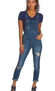 Bluespice Distressed Denim Overall Jumpsuit