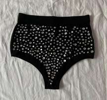 Club Exx Black Rhinestone Rave Bottoms