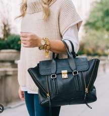 PHILLIP LIM BLACK MEDIUM PASHLI LEATHER SATCHEL