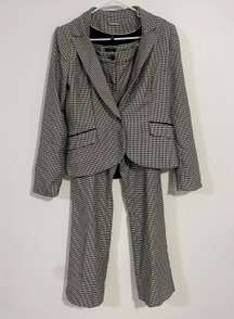 White House Black Market Houndstooth Print Blazer/Pant Set