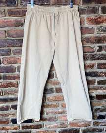 Oak + Fort Tan Beige Pull-On Straight Leg Drawstring Pants Women's Size Small