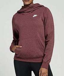 Women's Maroon Cowl Neck Hoodie