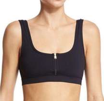 Varley Black Front Zip Beth Sports Bra Size Medium