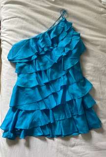 - Blue Ruffle Dress