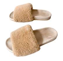 JENNI KAYNE Shearling Slide Sandal Size 41/ 11 Natural