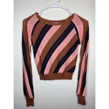 FOXIEDOX Retro Nina Cropped Striped Sweater