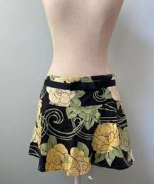 Trixxi Floral mini skirt Black Yellow Green